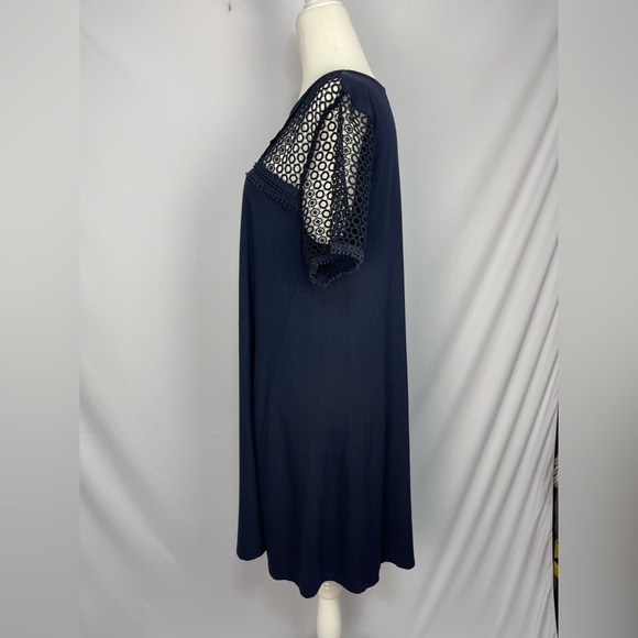 Loft Navy blue lace knit dress women’s size L - Picture 3 of 13